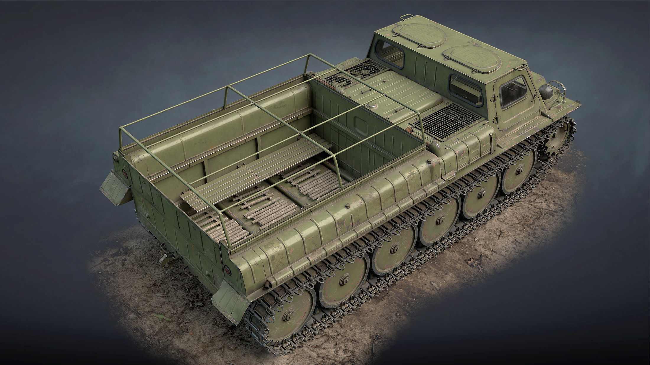 GT-SM Tracked Cargo Carrier Low-poly 3D model_7