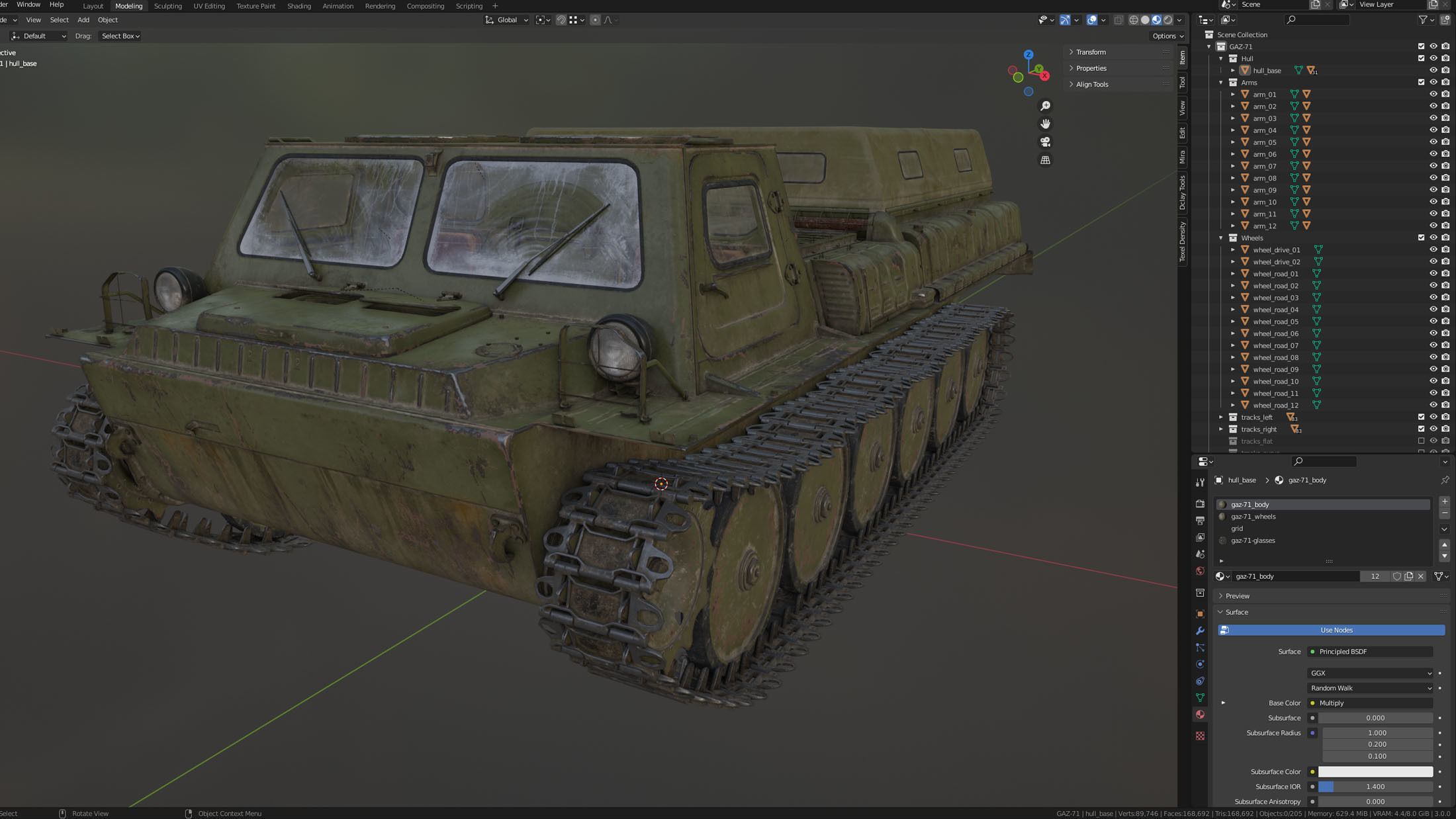 GT-SM Tracked Cargo Carrier Low-poly 3D model_25