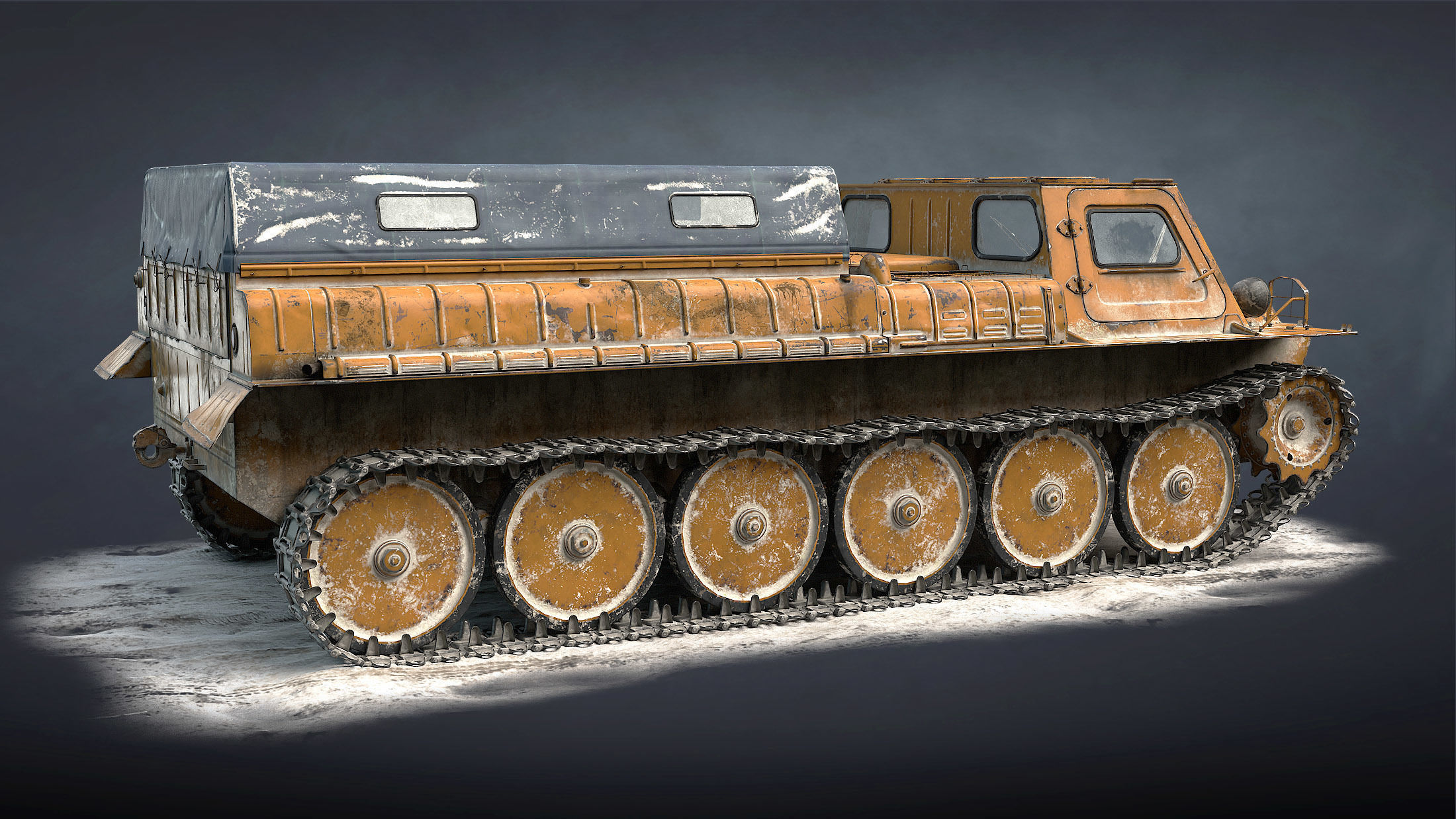 GT-SM Tracked Cargo Carrier Low-poly 3D model_14