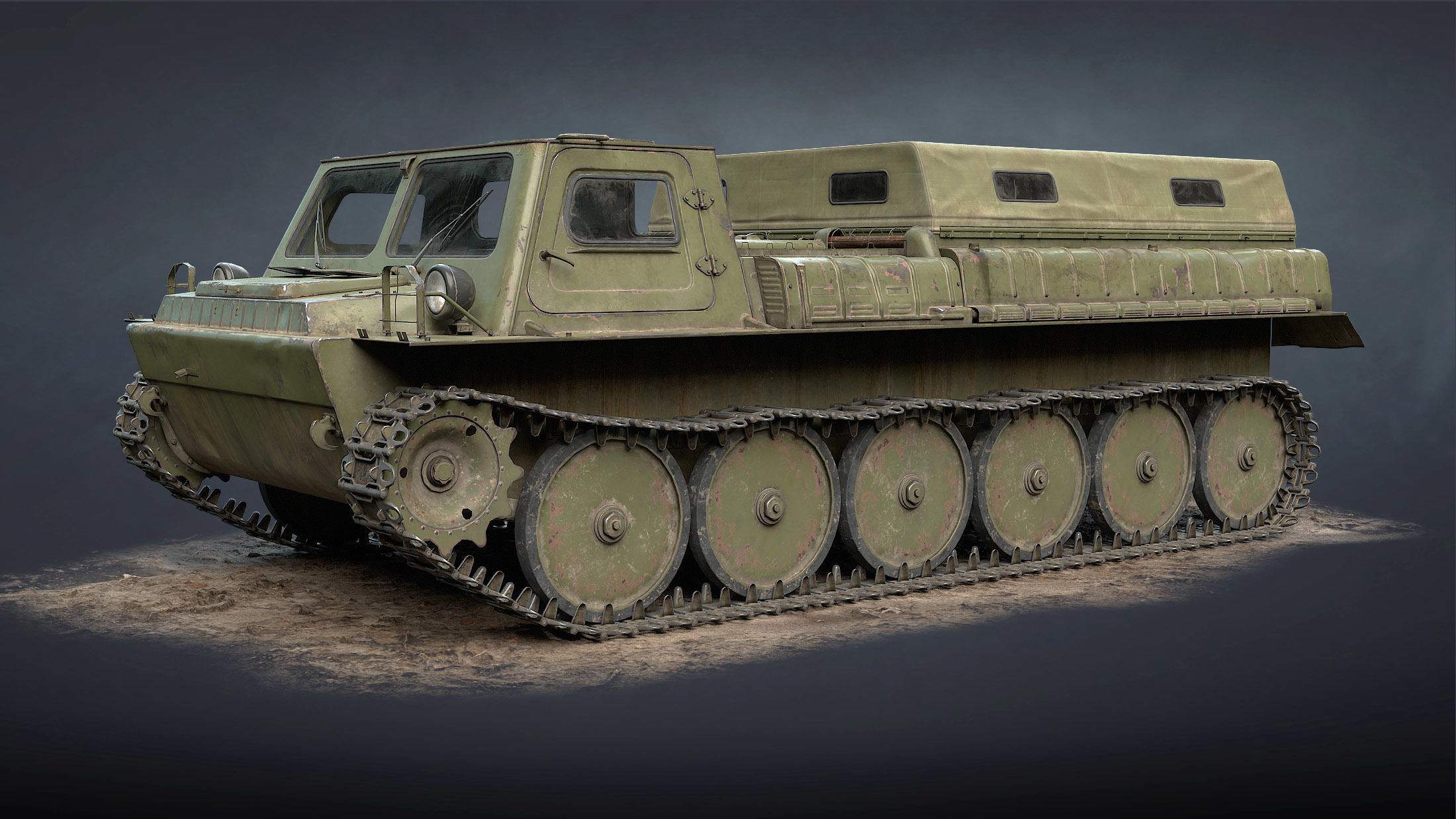 GT-SM Tracked Cargo Carrier Low-poly 3D model_4