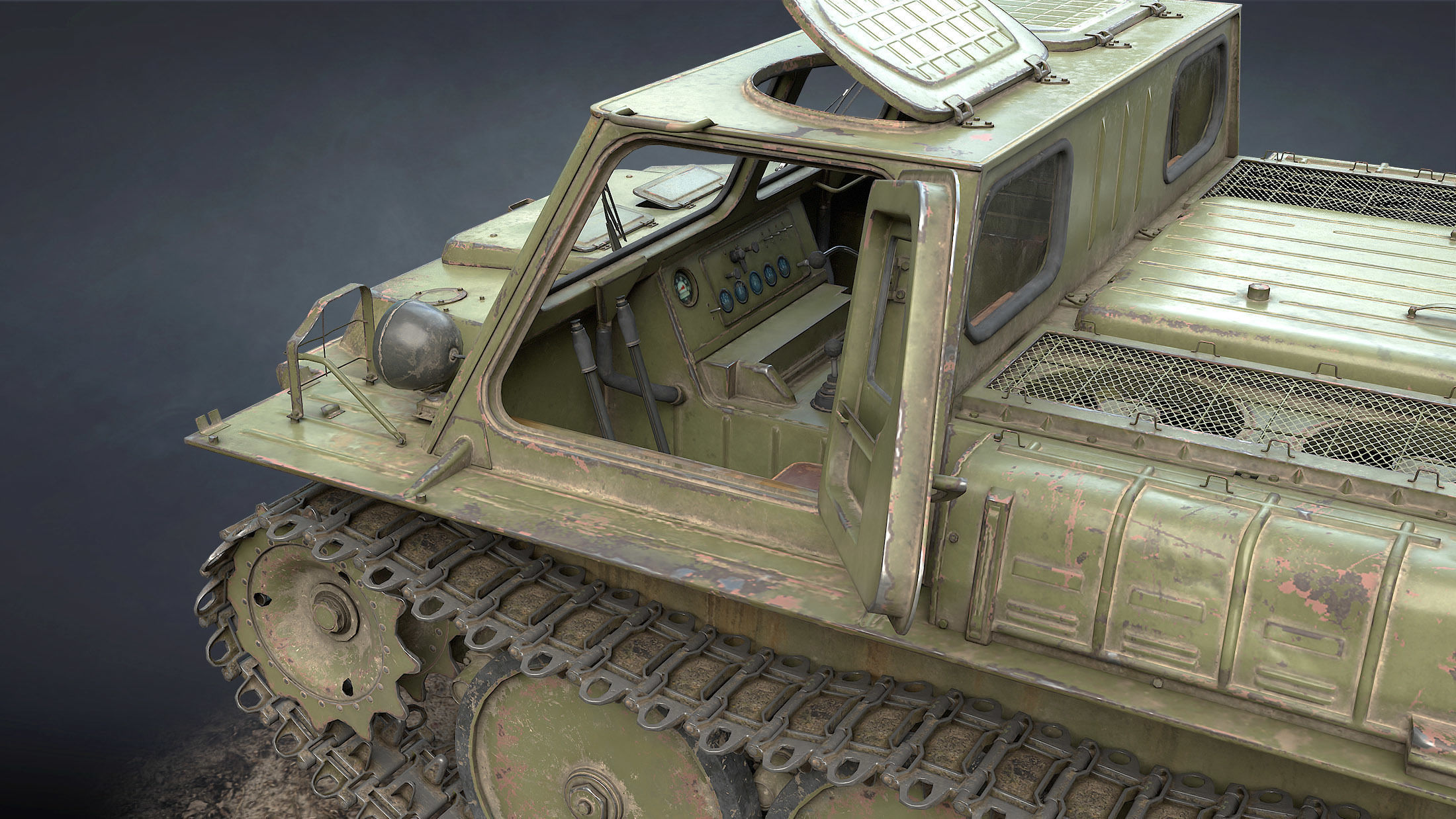 GT-SM Tracked Cargo Carrier Low-poly 3D model_16