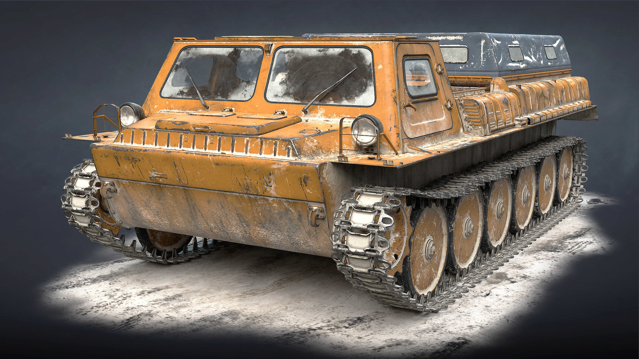 GT-SM Tracked Cargo Carrier Low-poly 3D model_11