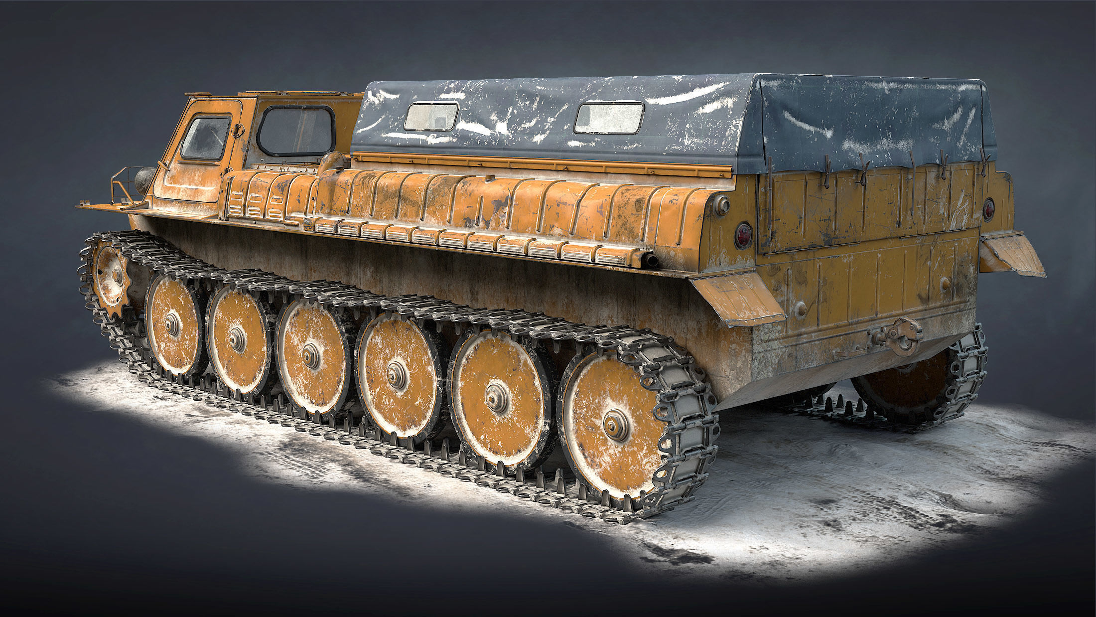 GT-SM Tracked Cargo Carrier Low-poly 3D model_13
