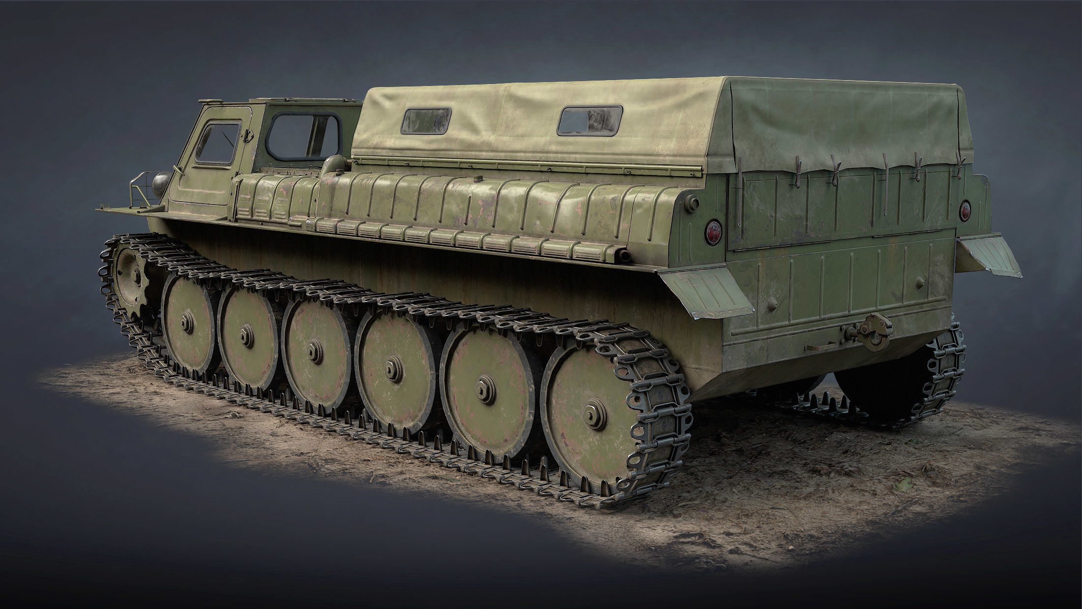 GT-SM Tracked Cargo Carrier Low-poly 3D model_6
