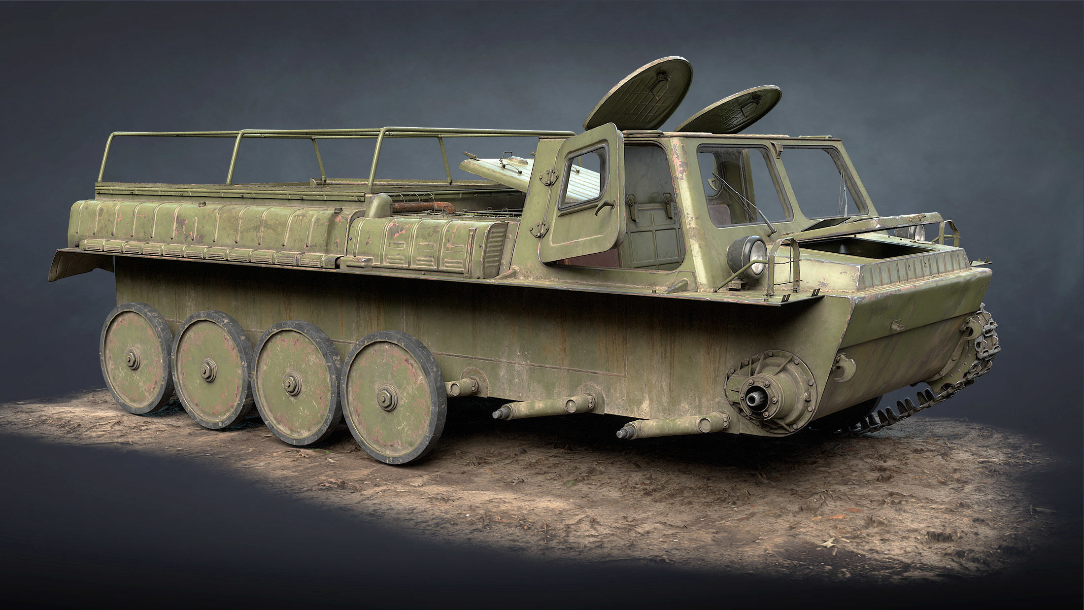 GT-SM Tracked Cargo Carrier Low-poly 3D model_10