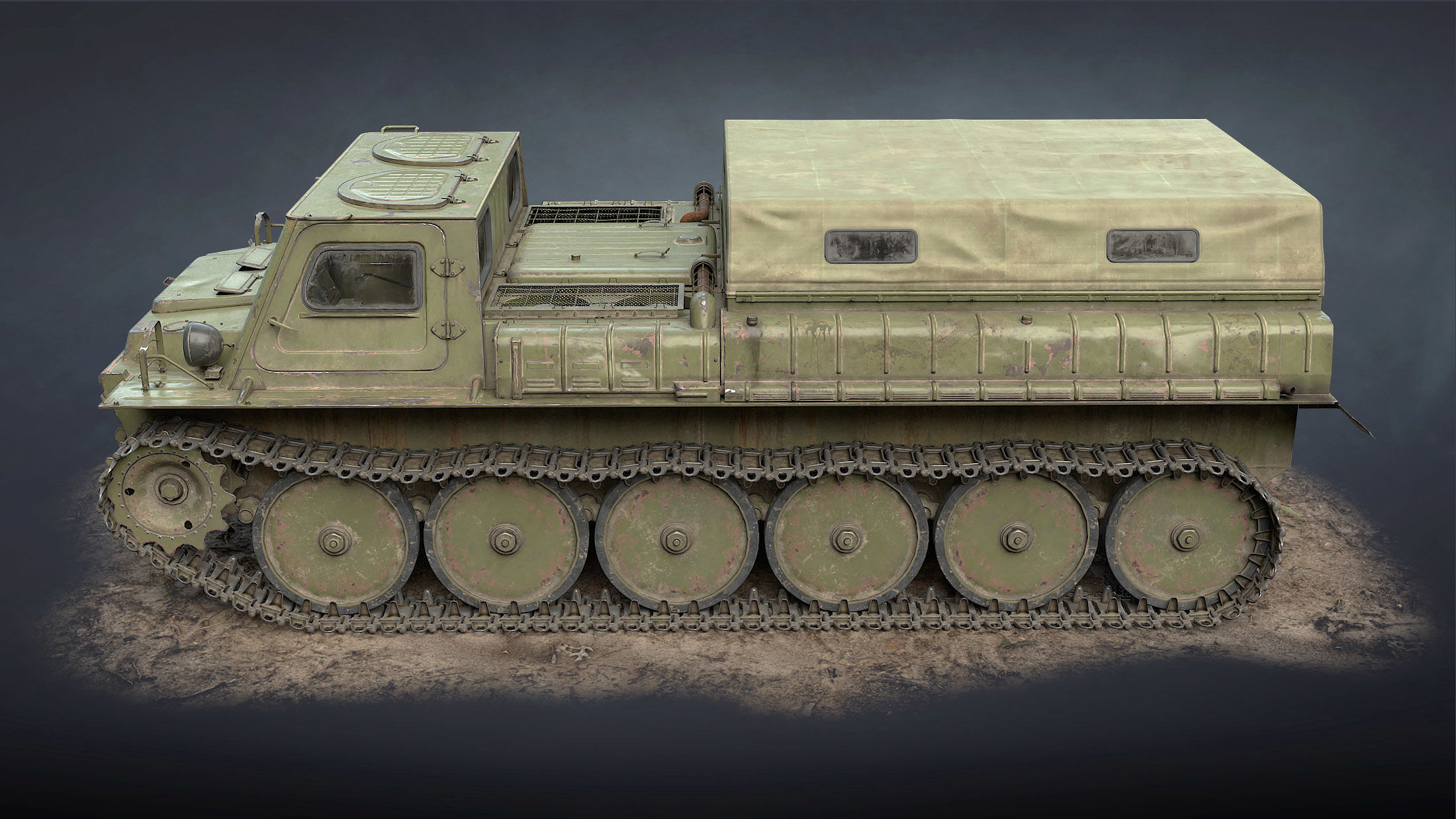 GT-SM Tracked Cargo Carrier Low-poly 3D model_5