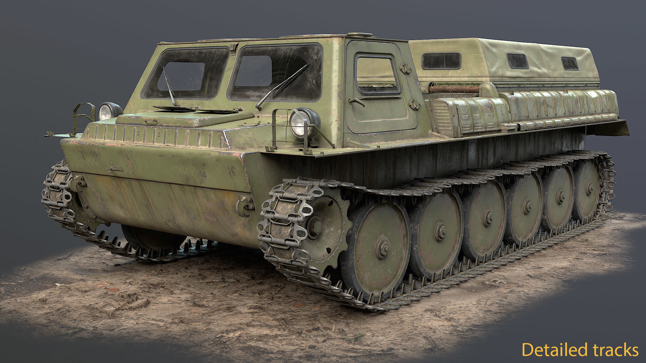 GT-SM Tracked Cargo Carrier Low-poly 3D model_20