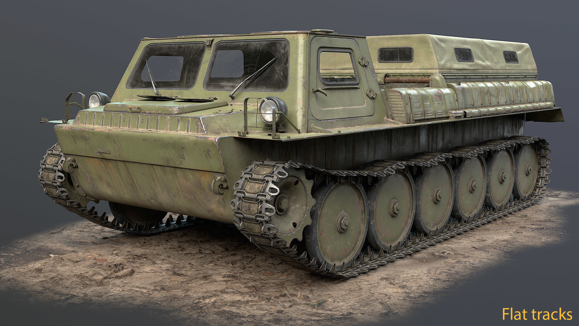 GT-SM Tracked Cargo Carrier Low-poly 3D model_21