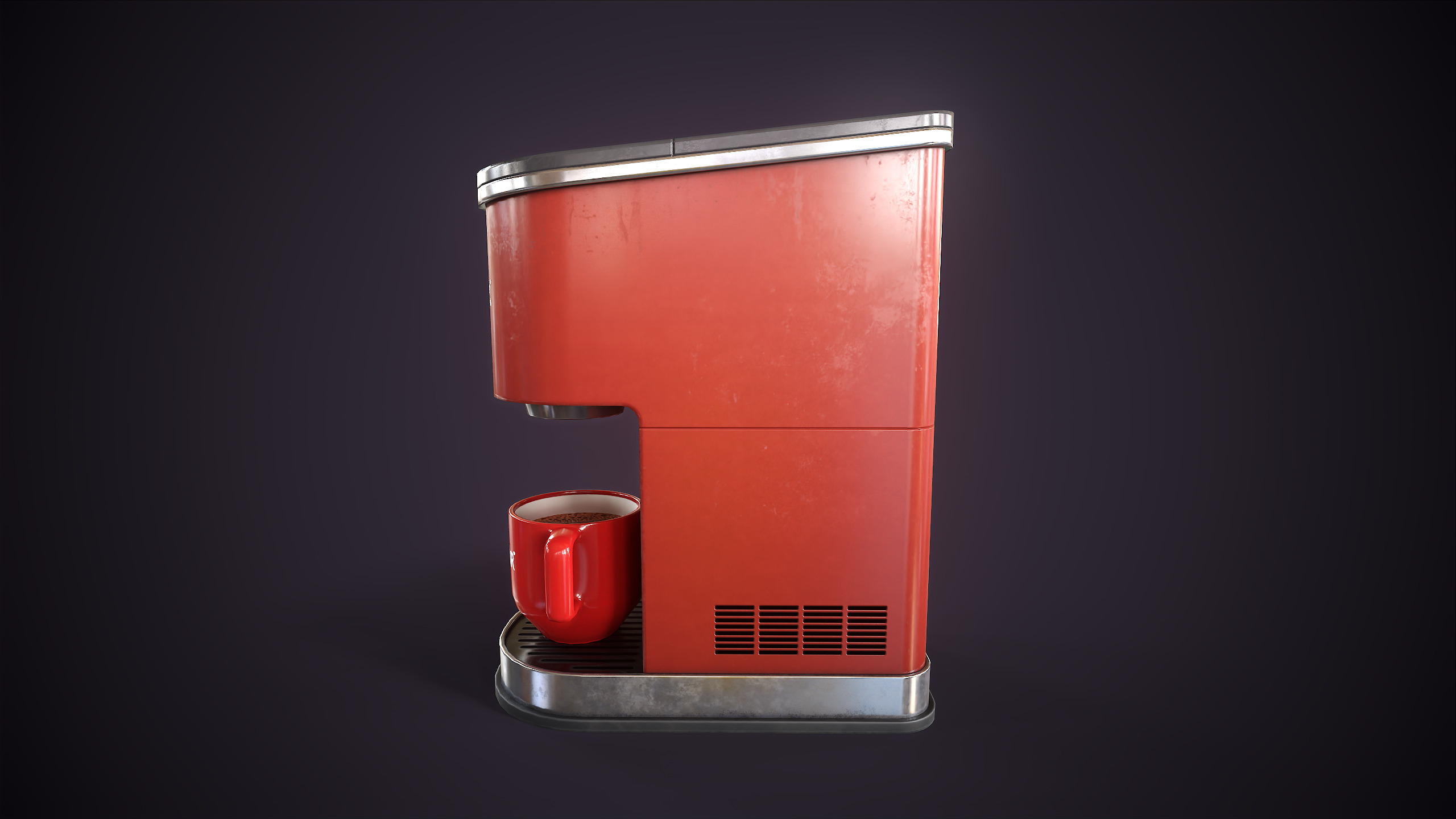 Modern coffee maker Low-poly 3D model_7