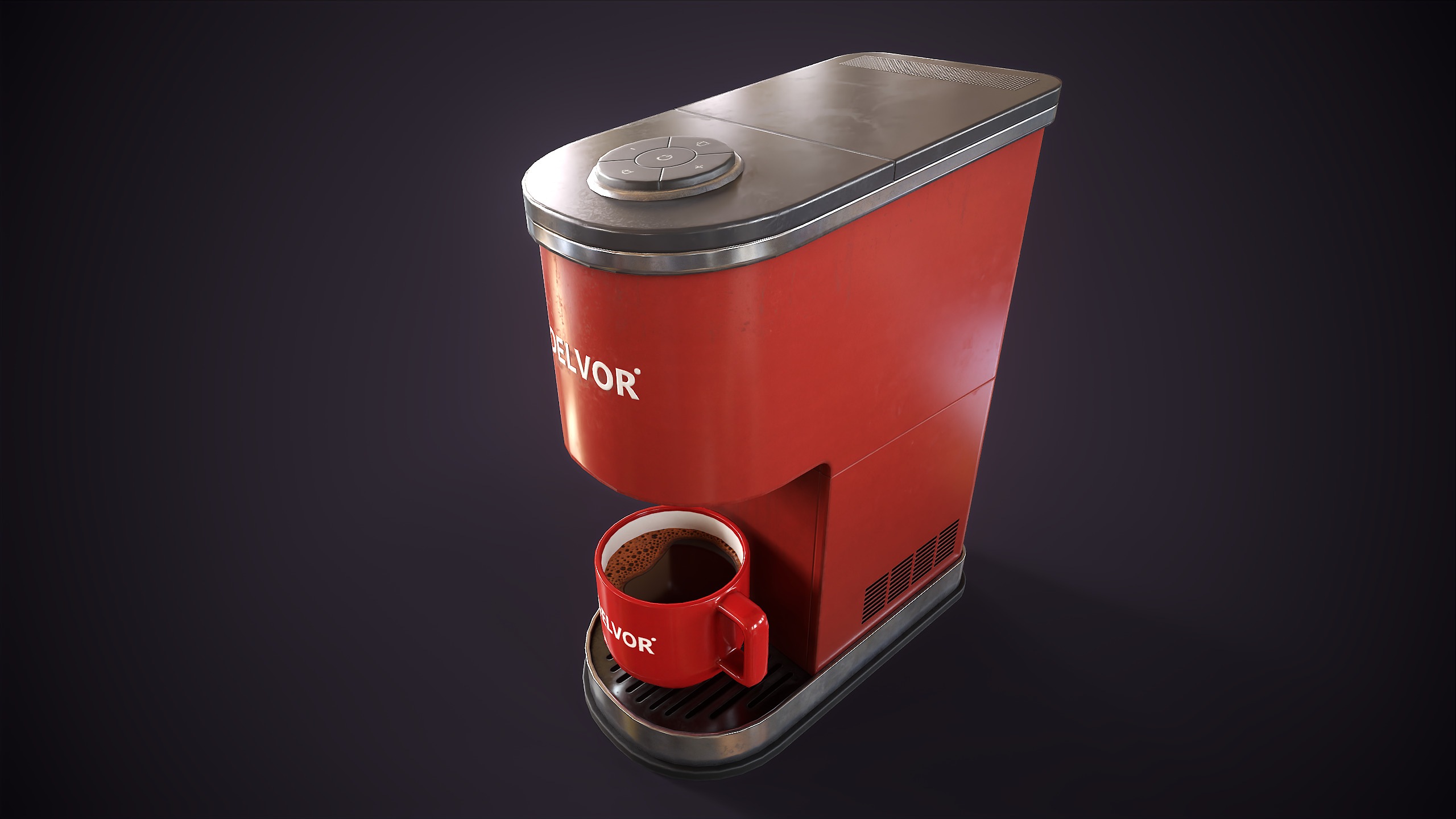 Modern coffee maker Low-poly 3D model_11
