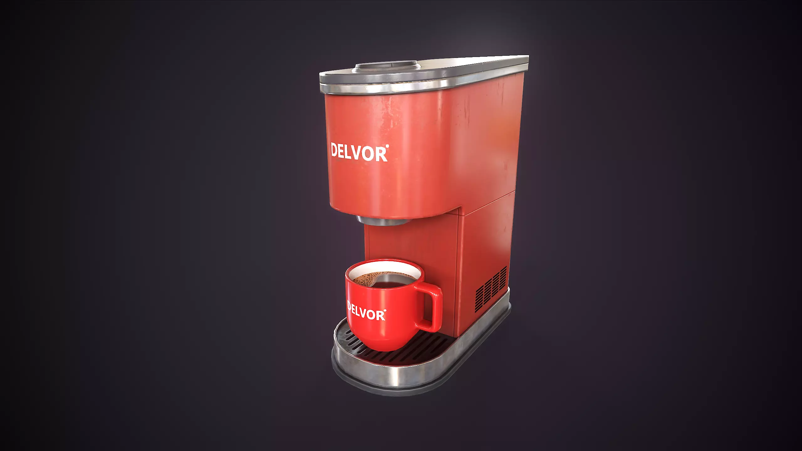Modern coffee maker Low-poly 3D model_0