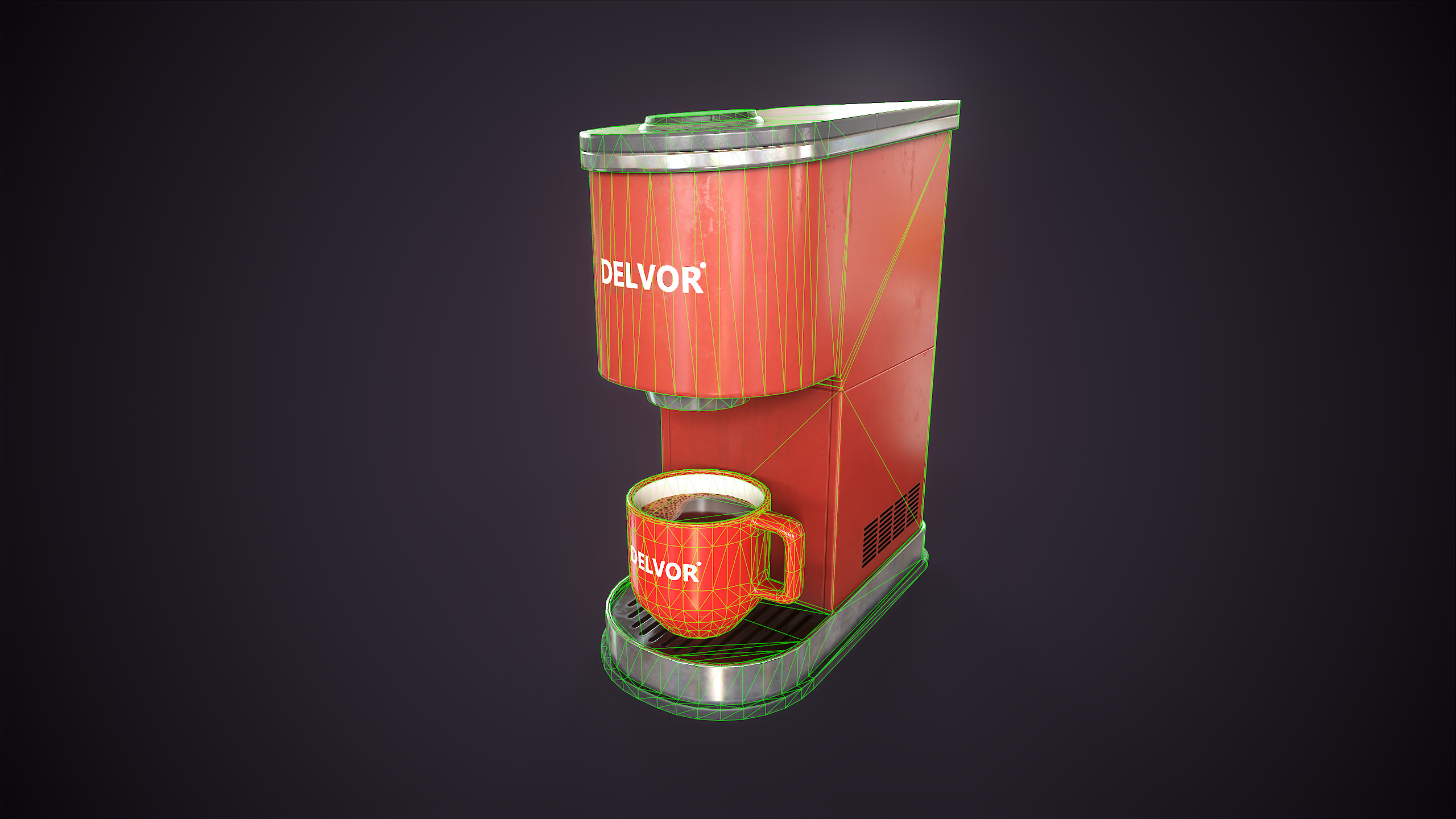 Modern coffee maker Low-poly 3D model_15