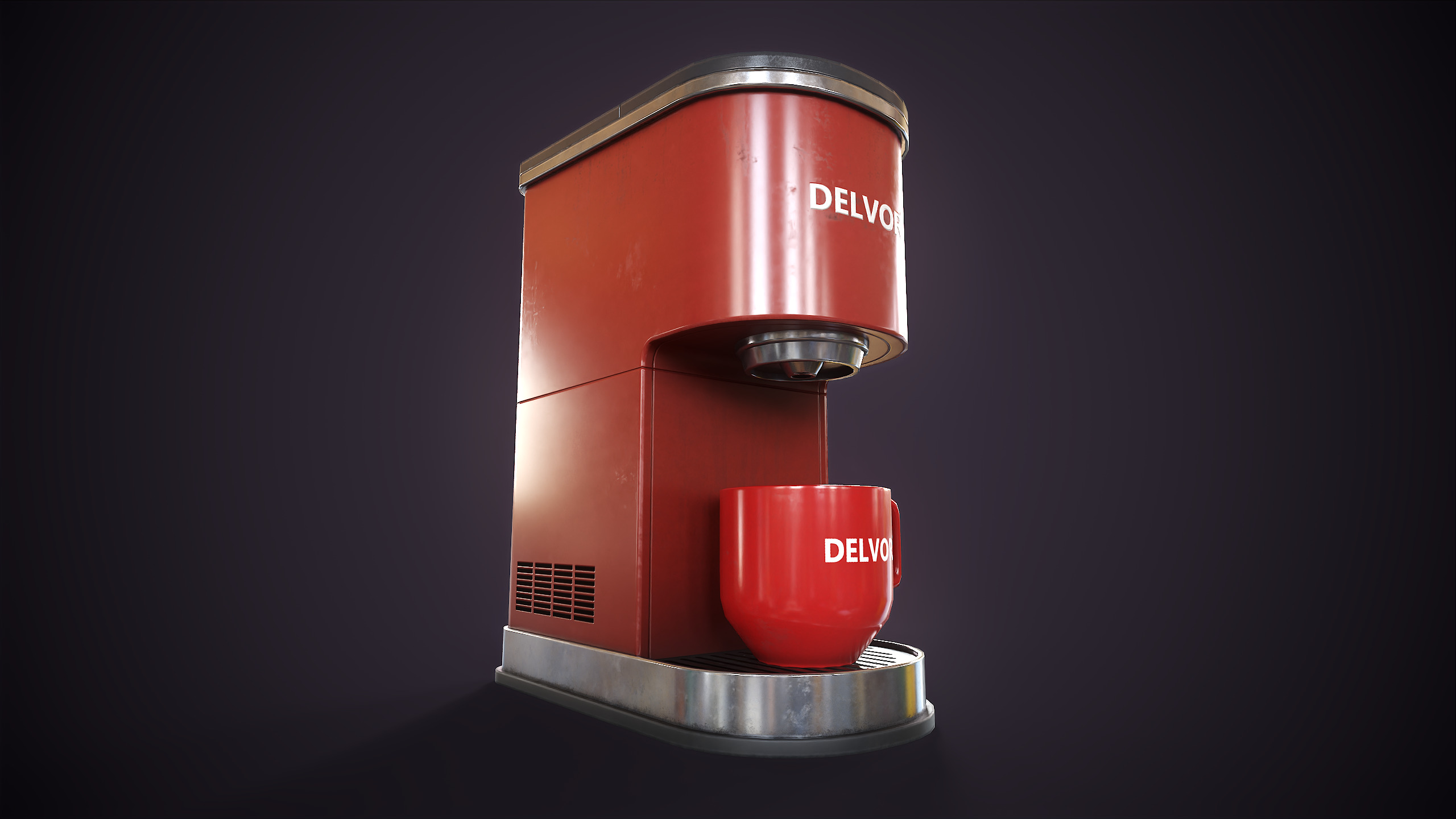 Modern coffee maker Low-poly 3D model_9