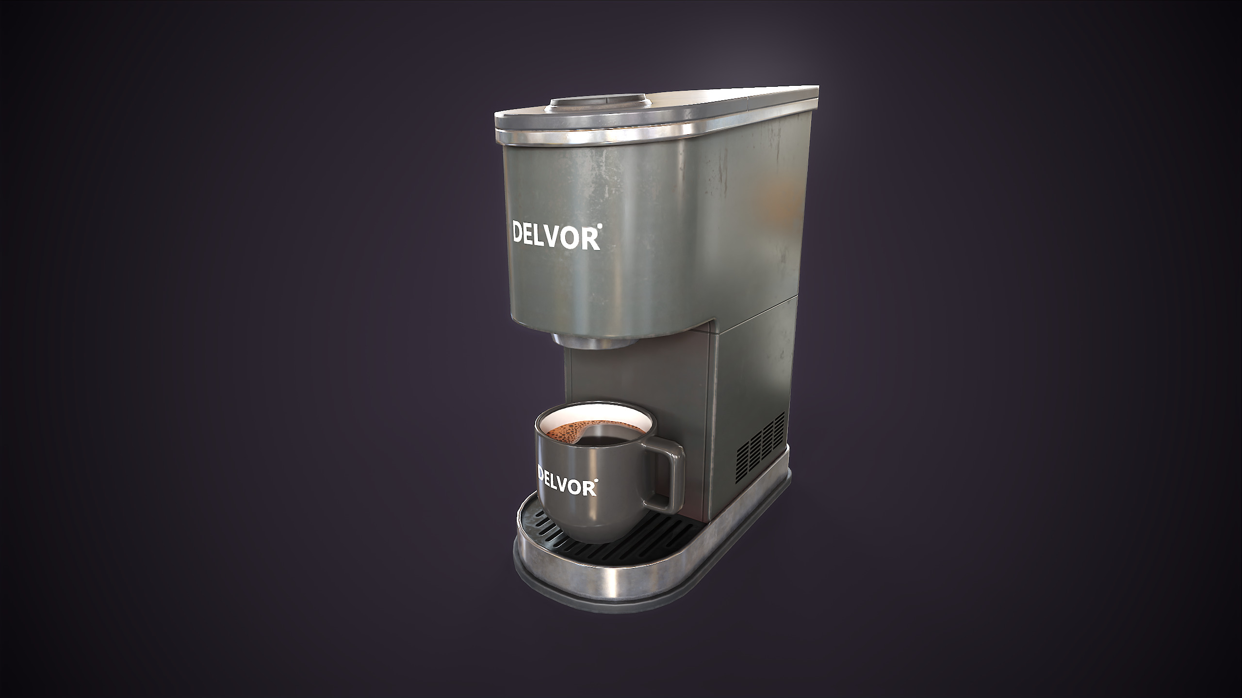Modern coffee maker Low-poly 3D model_1
