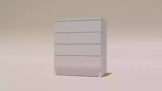 Modern chest of drawers 3d model low poly