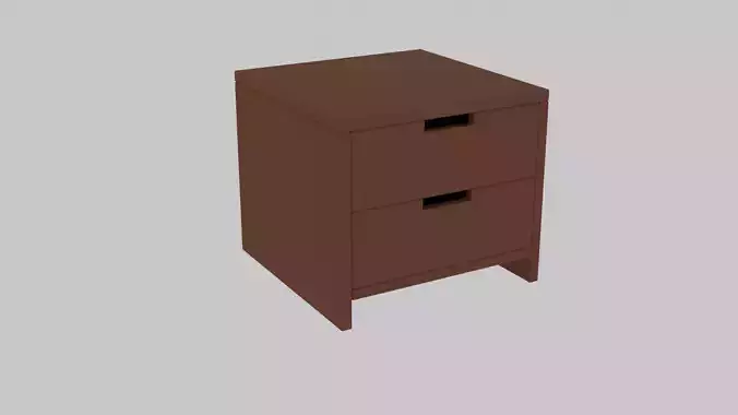 Low Poly Bedside Table With True Topology