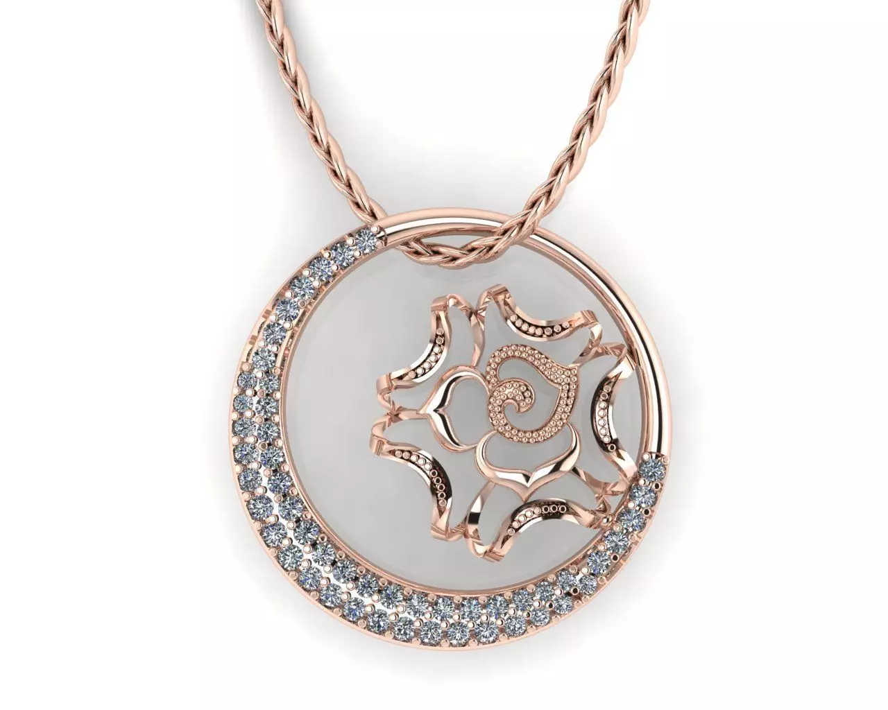 Women Rose Pendant 3D print model