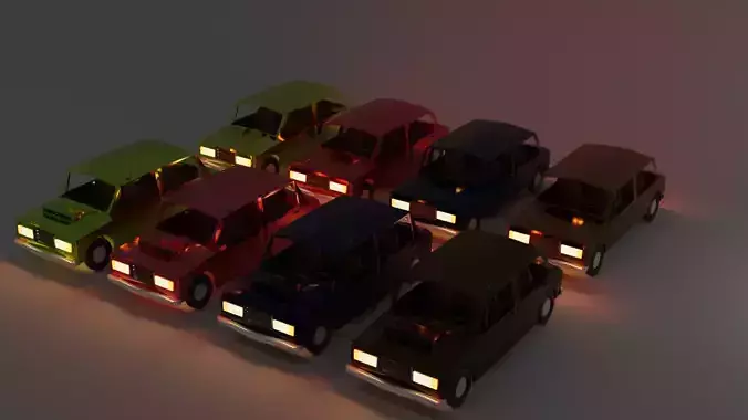 CarPack Low Poly car with two lights