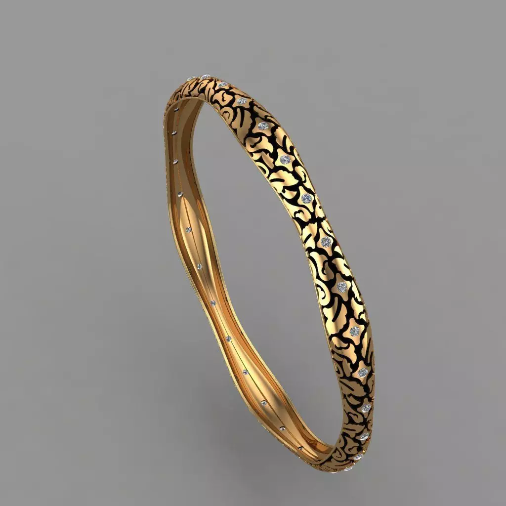 Stylish TURKISH bangle Jewellery For Women 3D print model
