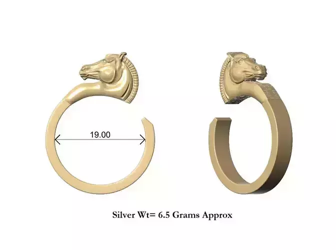 ZBrush Horse Ring  Printable CAD Design