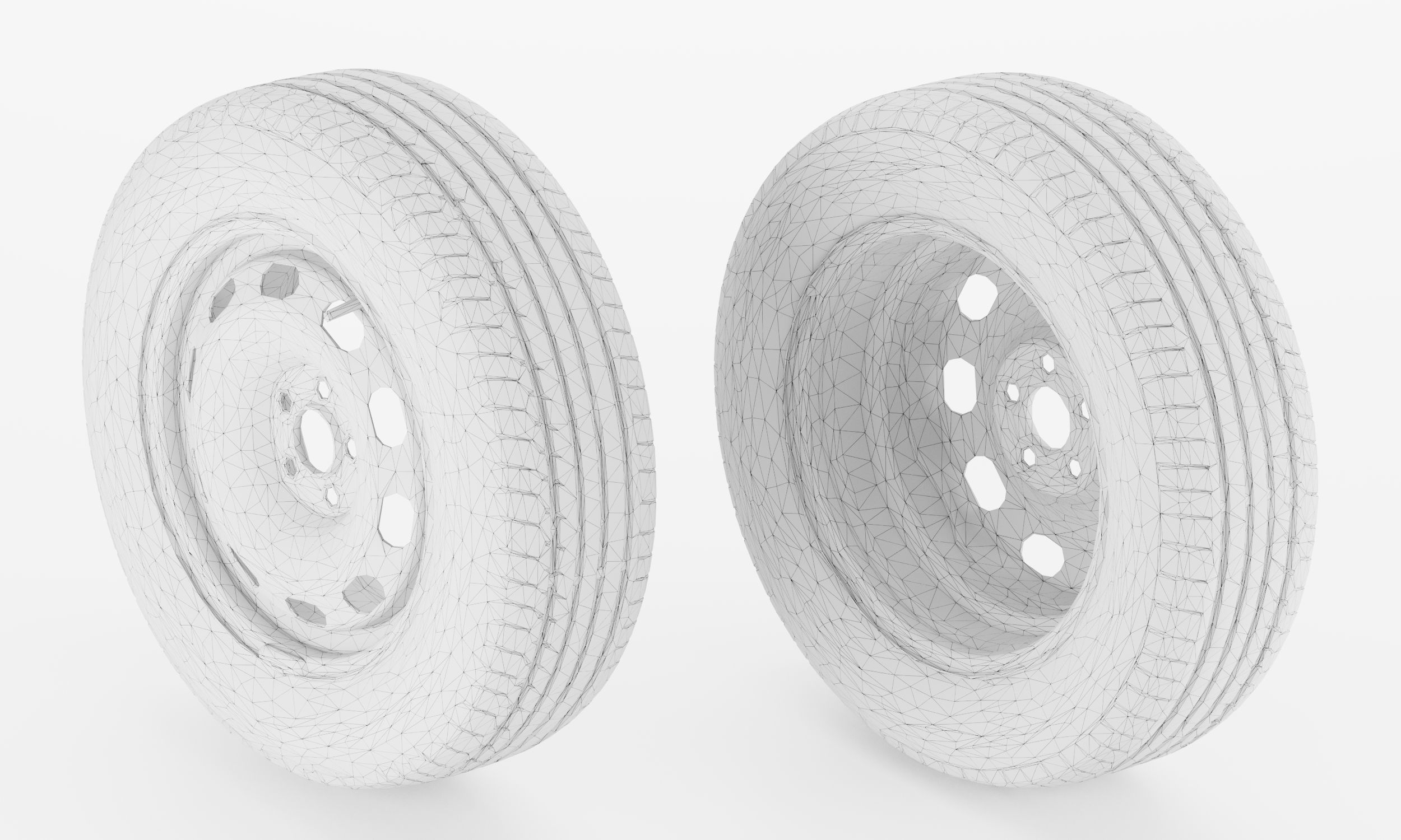 Rusty Wheel for ordinary Vehicles Low-poly 3D model_7