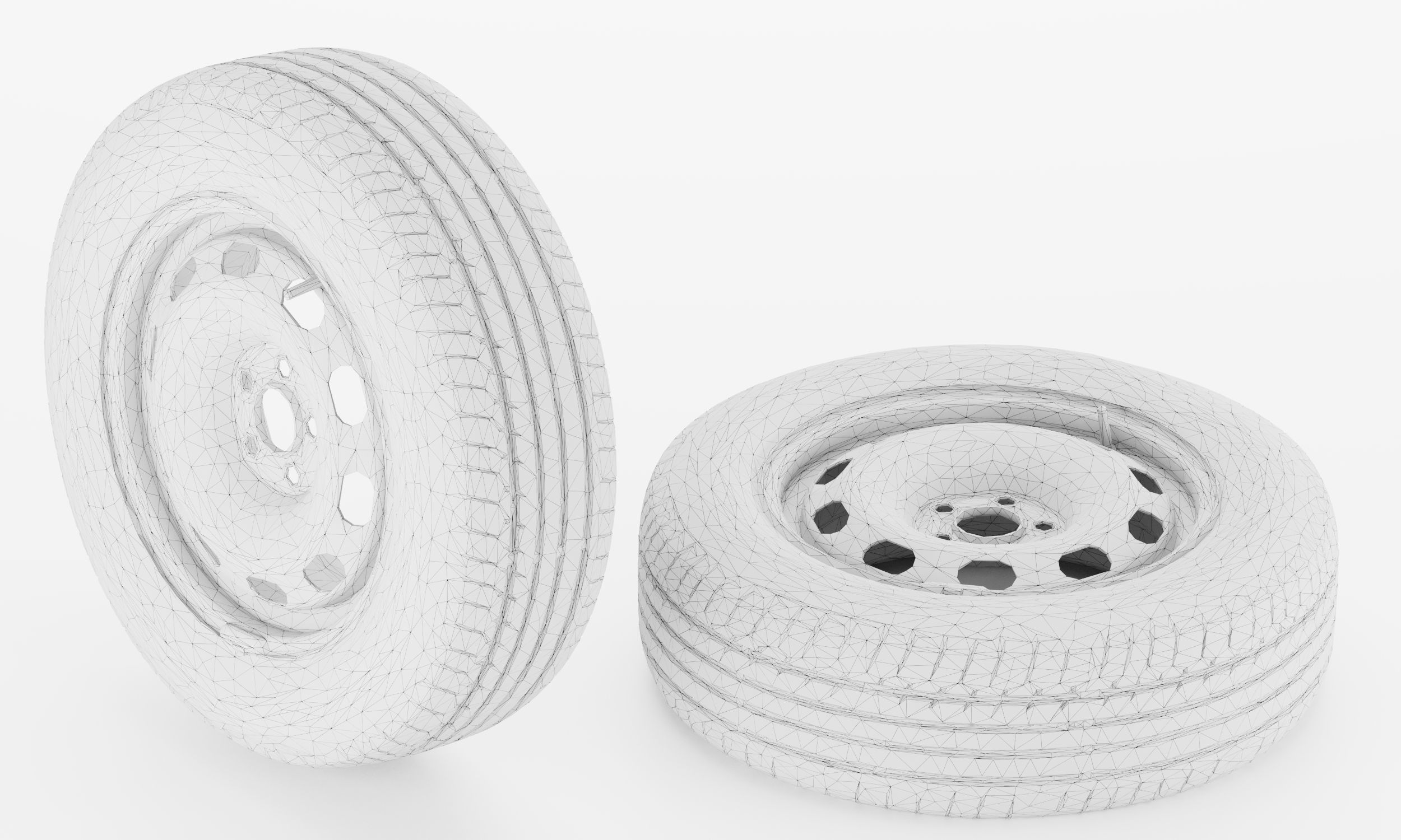 Rusty Wheel for ordinary Vehicles Low-poly 3D model_1