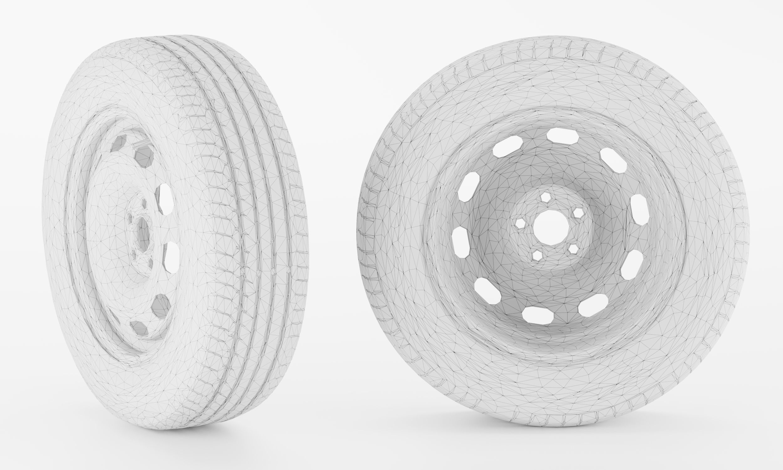 Rusty Wheel for ordinary Vehicles Low-poly 3D model_3