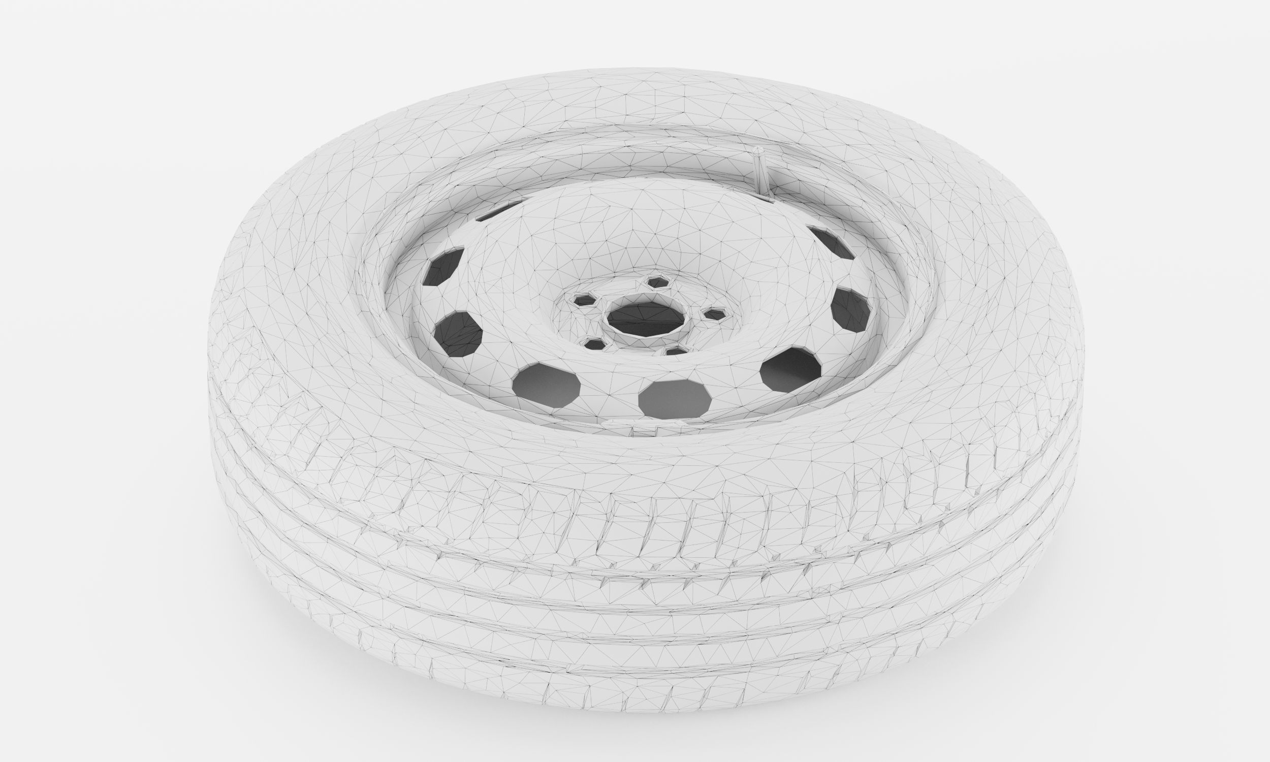 Rusty Wheel for ordinary Vehicles Low-poly 3D model_5