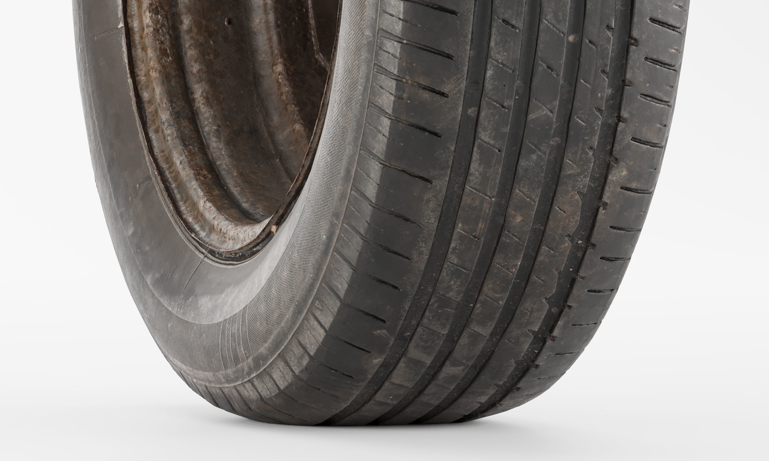 Rusty Wheel for ordinary Vehicles Low-poly 3D model_8