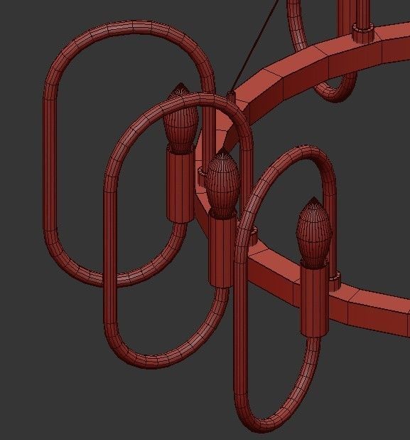 NISSA chrome chandelier with clear glass beads 3D model_2