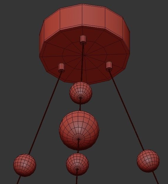 NISSA chrome chandelier with clear glass beads 3D model_3