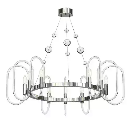 NISSA chrome chandelier with clear glass beads