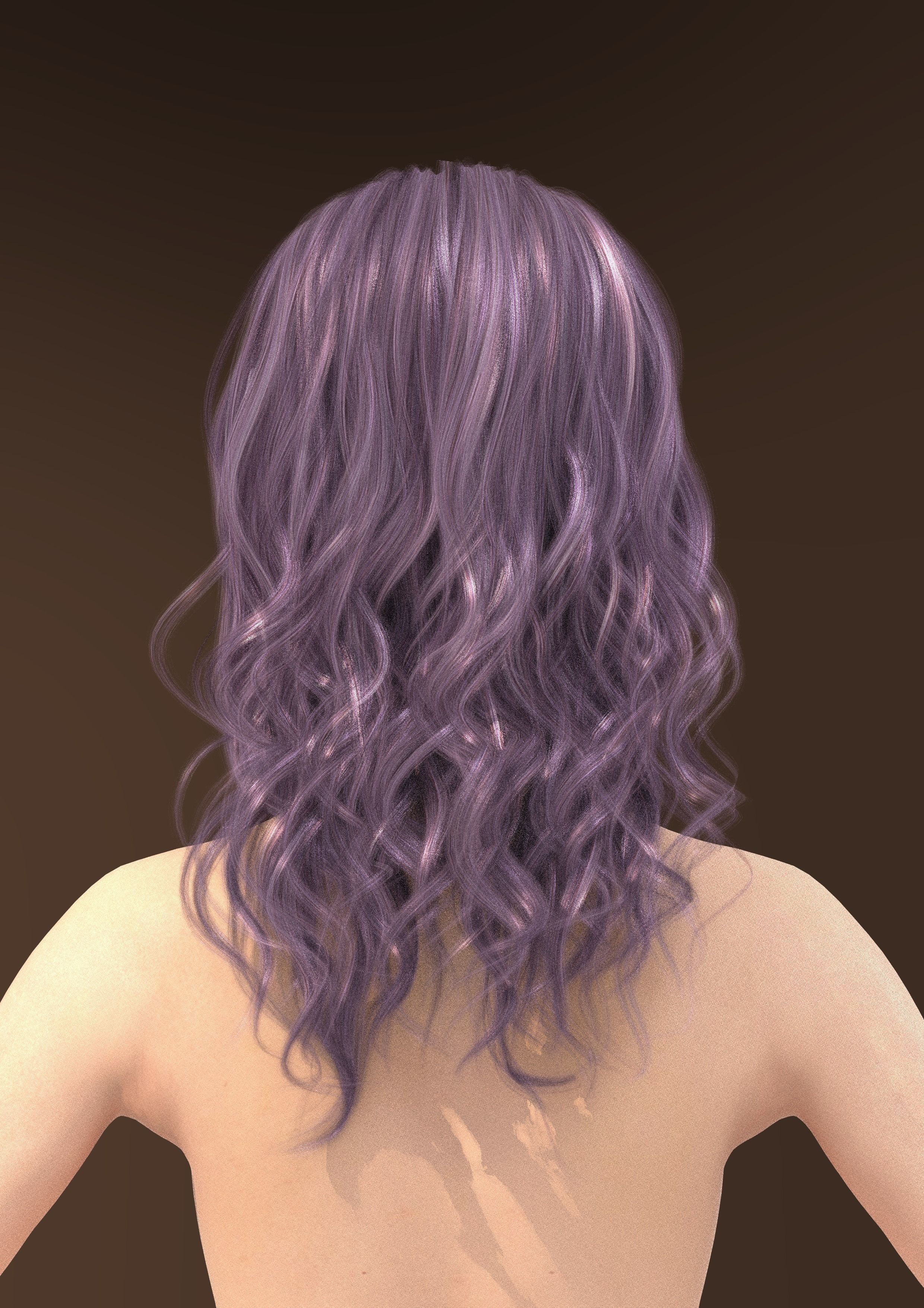 Long hair 039-FV2 for Yuna-FV2 3D model from Clo3D Software 3D model_6