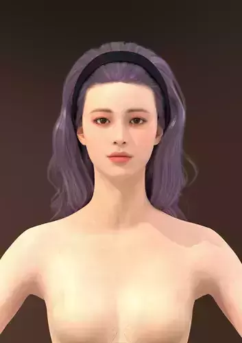 Long hair 039-FV2 for Yuna-FV2 3D model from Clo3D Software