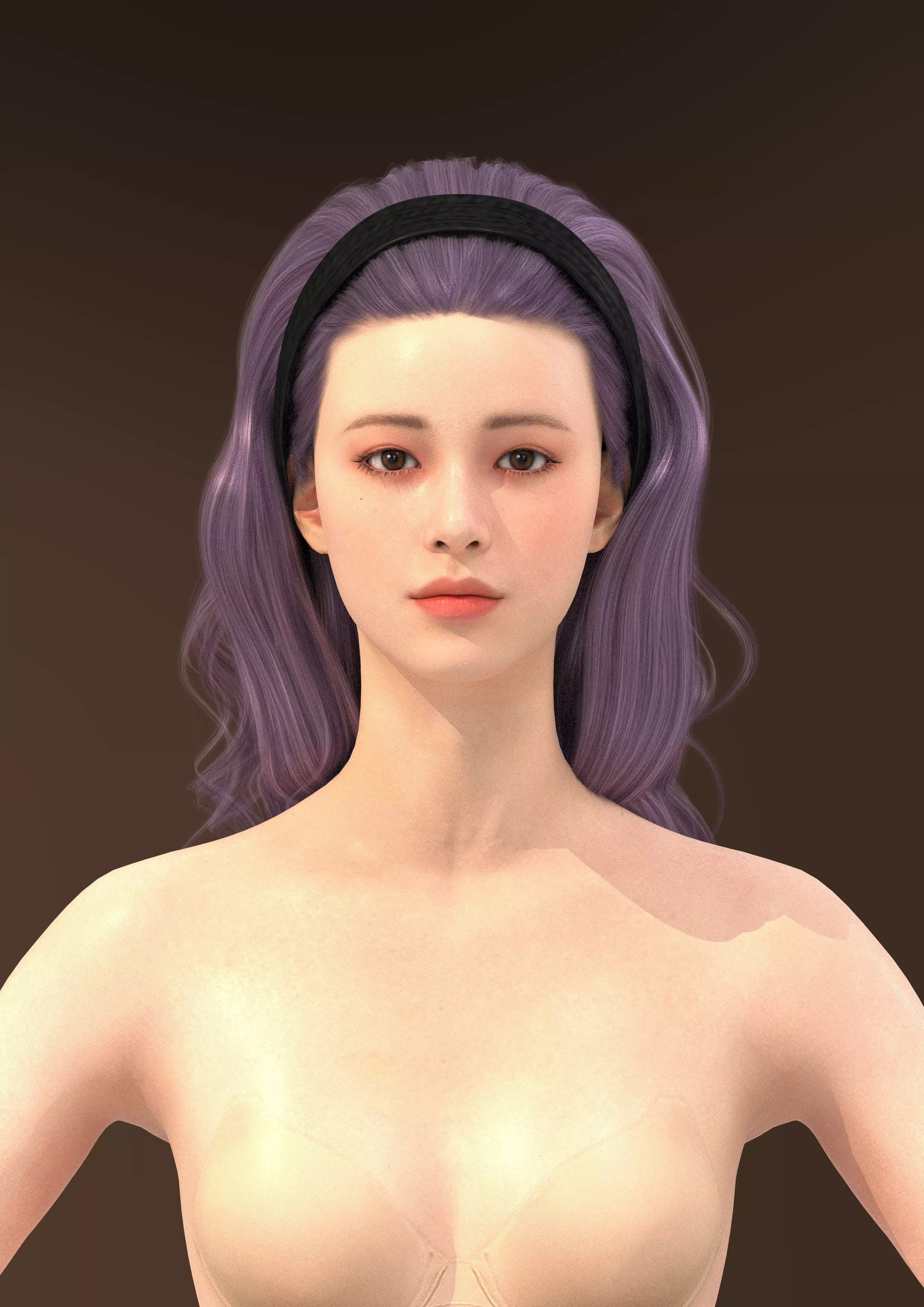 Long hair 039-FV2 for Yuna-FV2 3D model from Clo3D Software 3D model_0