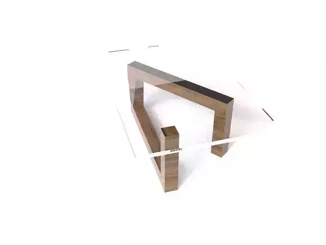 Table side made of wood and glass