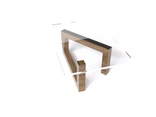Table side made of wood and glass Free 3D model_0