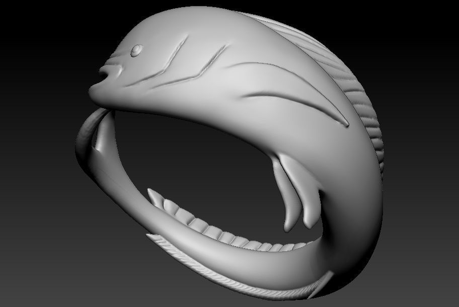 Mahi Fish Ring 3D print model_4