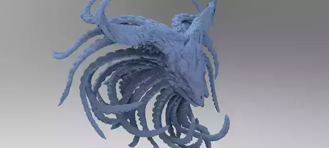 Cthulhu Squid monster sculpture 1