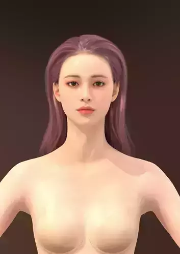 Long hair 040-FV2 for Yuna-FV2 3D model from Clo3D Software