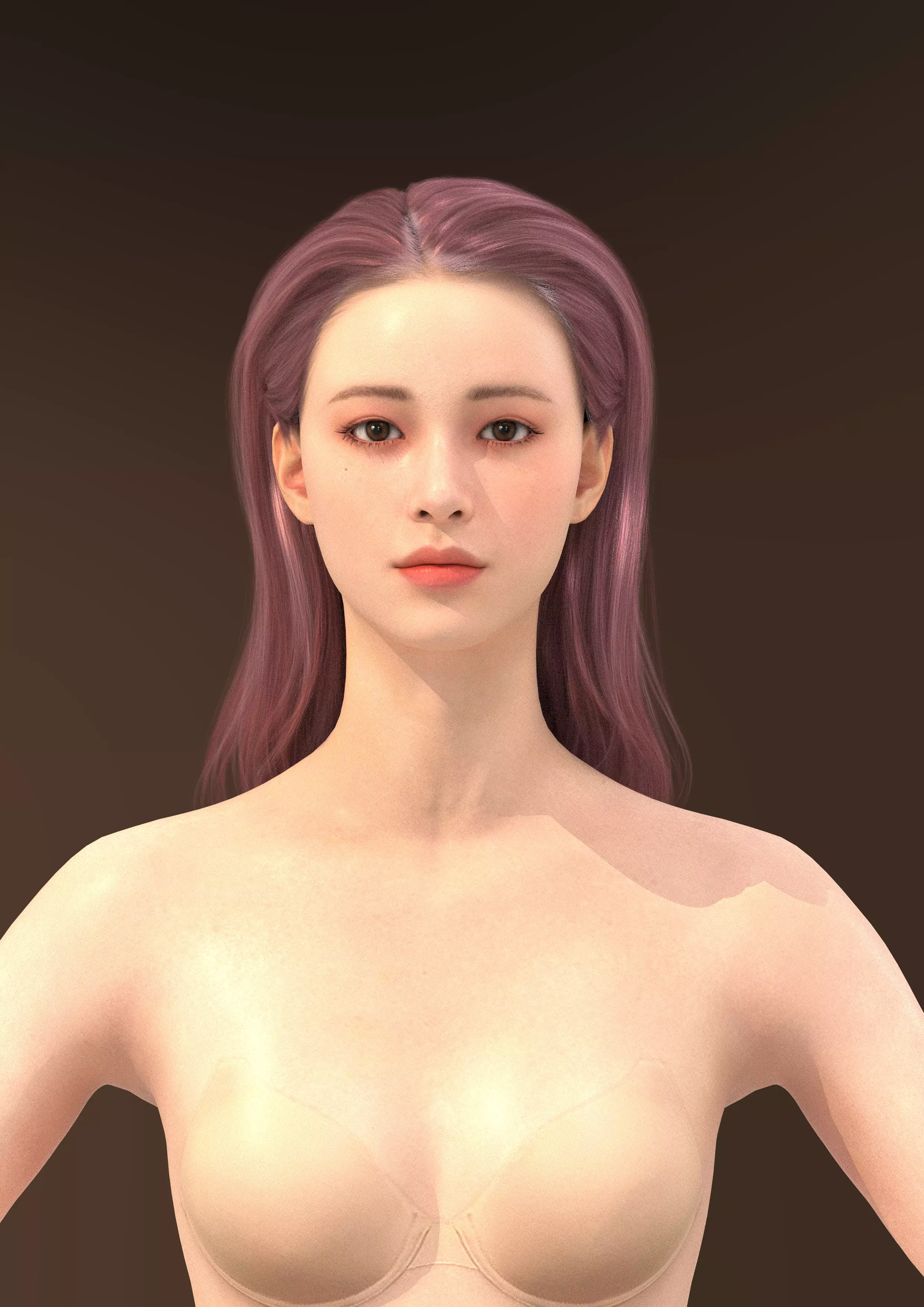 Long hair 040-FV2 for Yuna-FV2 3D model from Clo3D Software 3D model_0