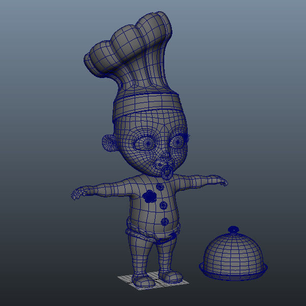 Chef baby Cartoon Rigged  3D model_12