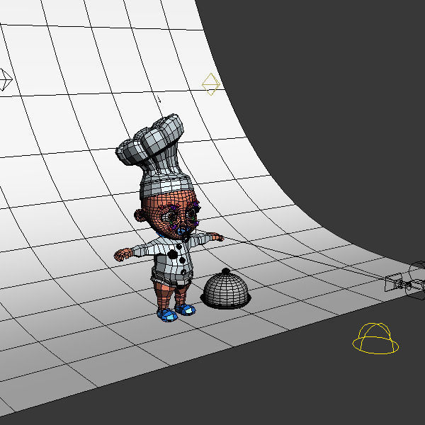 Chef baby Cartoon Rigged  3D model_8