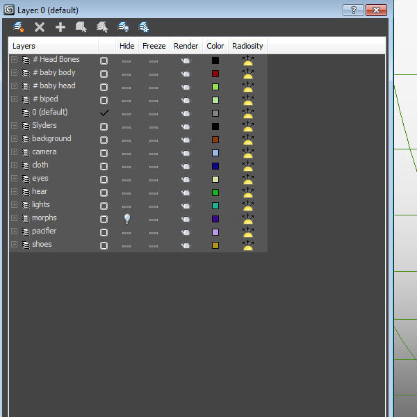 Chef baby Cartoon Rigged  3D model_9