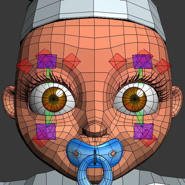 Chef baby Cartoon Rigged  3D model_13