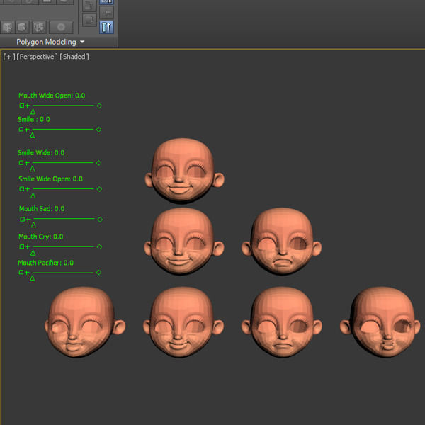 Chef baby Cartoon Rigged  3D model_7