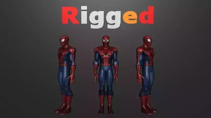 Spiderman Marvel Now Rigged Low-poly 3D model