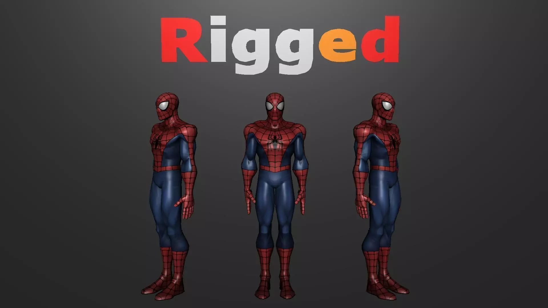 Spiderman Marvel Now Rigged Low-poly 3D model