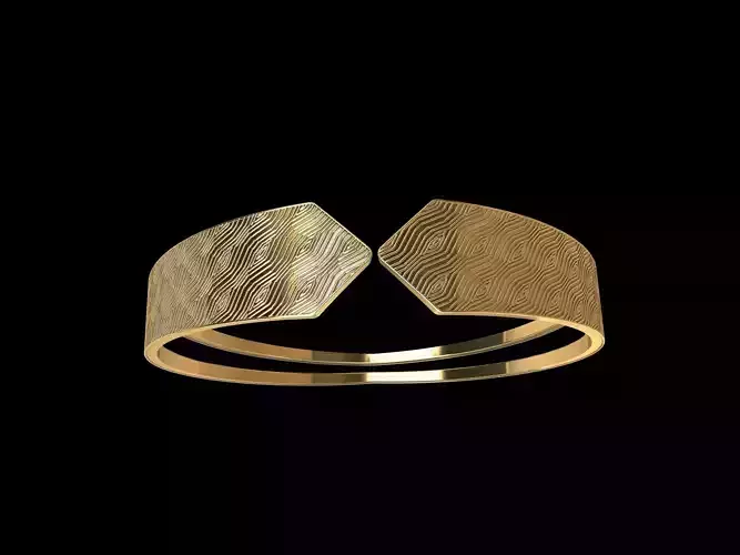 textured designer bangle stl verified 3D print model
