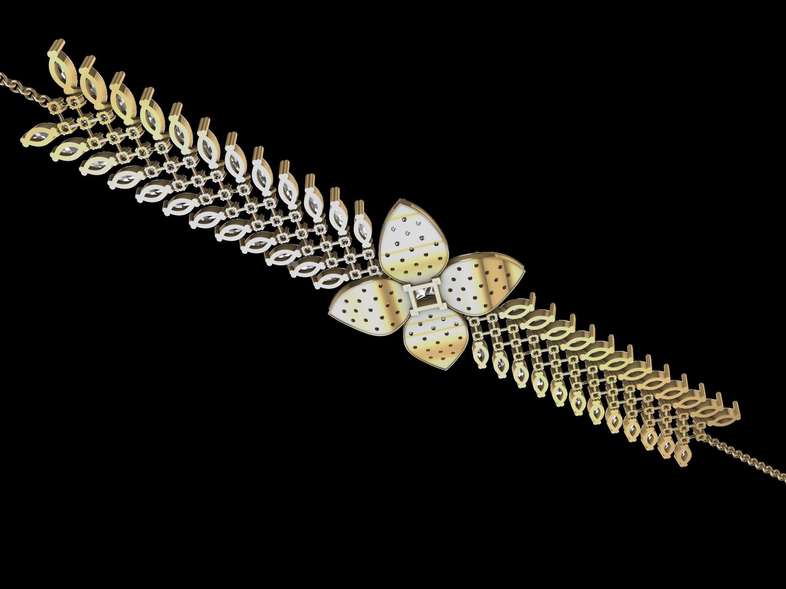 pave diamond bracelet stl verified 3D print model_12
